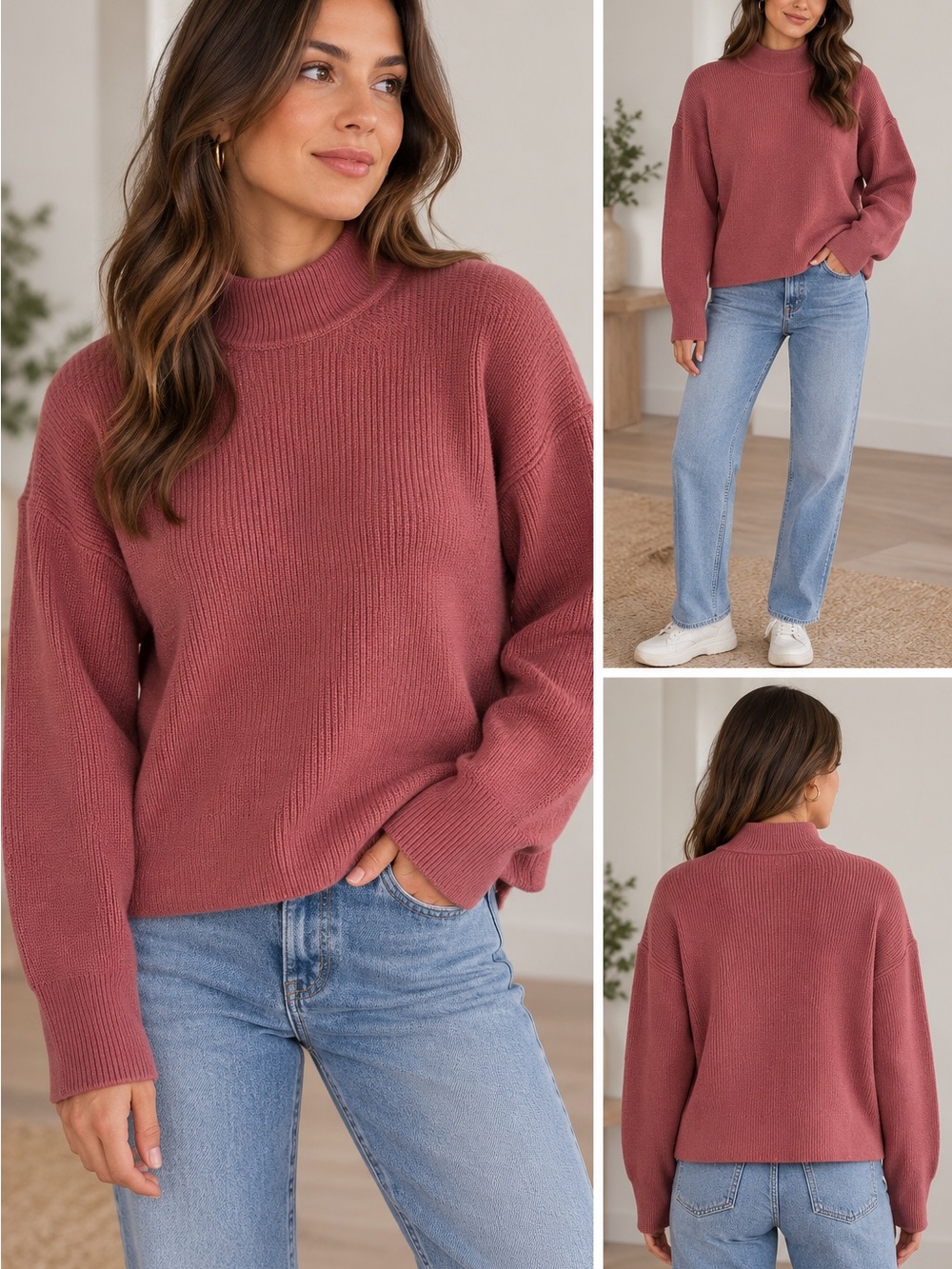lululemon athletica Cozy Ribbed Cowl Sweater in Dusty Rose